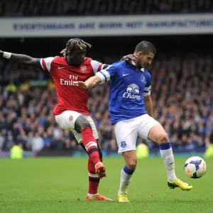 Battle at Goodison Park: Mirallas vs Sagna Clash in Everton's 3-0 Victory over Arsenal Battle at Goodison Park: Mirallas vs Sagna Clash in Everton's 3-0 Victory over Arsenal