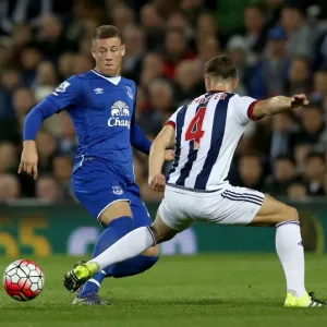 Battling for Control: Ross Barkley vs. James Chester - Everton vs. West Bromwich Albion Battling for Control: Ross Barkley vs. James Chester - Everton vs. West Bromwich Albion