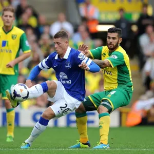 Print of Ross Barkley and Bradley Johnson in action Print of Ross Barkley and Bradley Johnson in action