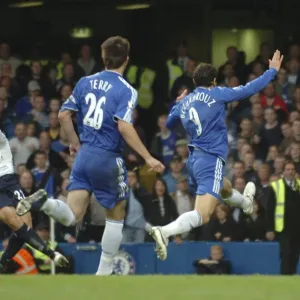 Chelsea v Everton - James Vaughan scores the first goal for Everton