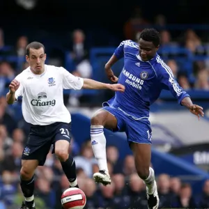 Chelsea v Everton - Leon Osman in action against John Obi Mikel Chelsea v Everton - Leon Osman in action against John Obi Mikel