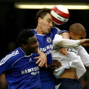 Chelseas Terry challenges Evertons Vaughan during their English Premier League soccer match Chelseas Terry challenges Evertons Vaughan during their English Premier League soccer match