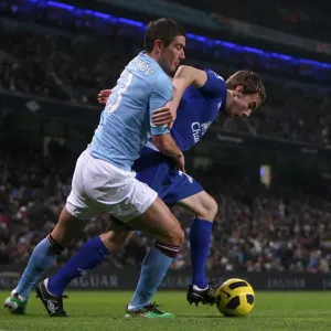 Clash of Coleman and Kolarov: Manchester City vs. Everton (2010) - Barclays Premier League Showdown Clash of Coleman and Kolarov: Manchester City vs. Everton (2010) - Barclays Premier League Showdown