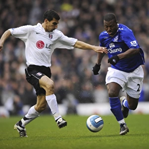 Clash at Craven Cottage: Yakubu vs. Stalteri, March 16, 2008 - Fulham vs. Everton, Barclays Premier League