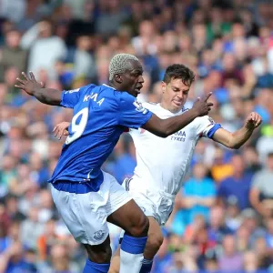 Print of Azpilicueta vs. Kone at Goodison Park Print of Azpilicueta vs. Kone at Goodison Park