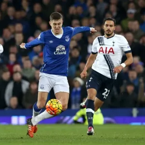 Print of Harry Kane vs. John Stones at Goodison Park Print of Harry Kane vs. John Stones at Goodison Park