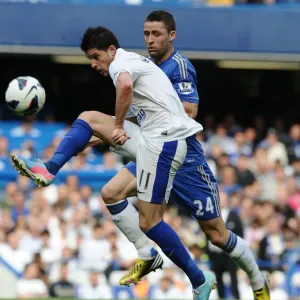 Print of Gary Cahill and Kevin Mirallas in action Print of Gary Cahill and Kevin Mirallas in action