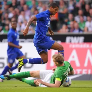 Clash of Titans: Per Mertesacker vs. Jermaine Beckford in the 2011 Werder Bremen vs. Everton Pre-Season Friendly Clash of Titans: Per Mertesacker vs. Jermaine Beckford in the 2011 Werder Bremen vs. Everton Pre-Season Friendly