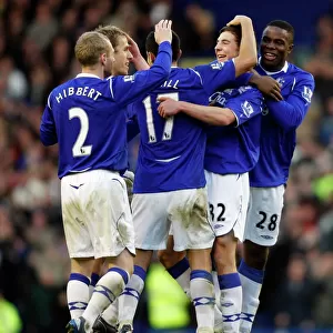 Dan Gosling Scores Third Goal for Everton against Sunderland in Barclays Premier League (28/12/08)