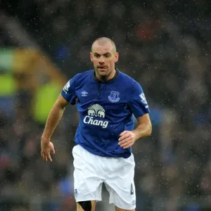 Darron Gibson in Action for Everton vs Leicester City at Goodison Park - Barclays Premier League Darron Gibson in Action for Everton vs Leicester City at Goodison Park - Barclays Premier League