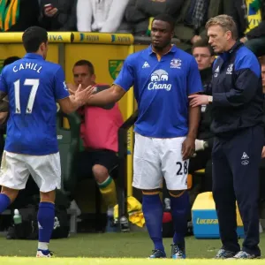 David Moyes Gives Instructions as Anichebe Replaces Cahill: Everton FC vs. Norwich City, Barclays Premier League (07 April 2012) David Moyes Gives Instructions as Anichebe Replaces Cahill: Everton FC vs. Norwich City, Barclays Premier League (07 April 2012)