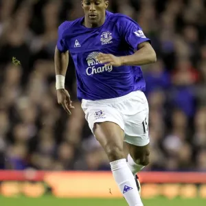 Decisive Moment: Sylvain Distin Scores the Game-Winning Goal for Everton Against Wigan Athletic (BPL, 11 December 2010)