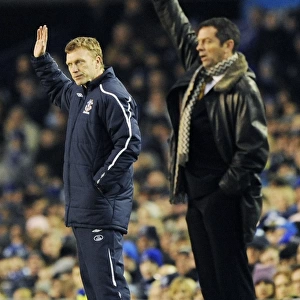 Deep in Thought: Moyes and Brown Pondering at Goodison Park during Everton vs. Hull City, 2009 Barclays Premier League