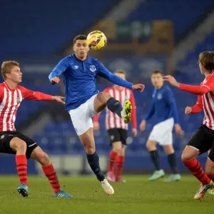 Delial Brewster in Action: Everton's Youth Star Shines at Goodison Park during FA Youth Cup Match against Southampton Delial Brewster in Action: Everton's Youth Star Shines at Goodison Park during FA Youth Cup Match against Southampton