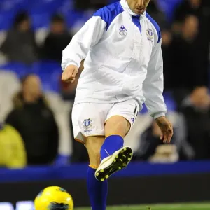 Denis Stracqualursi Scores the Winning Goal for Everton Against Swansea City in the Barclays Premier League at Goodison Park (21 December 2011)