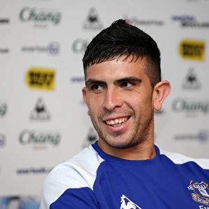 Denis Stracqualursi's Welcome: Everton's New Signing Unveiled at Finch Farm Press Conference