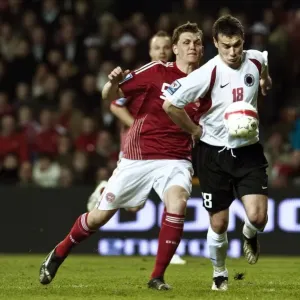 Denmark vs Albania 2009 World Cup qualifying soccer match print
