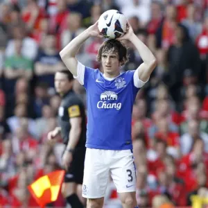 Derby Showdown: Liverpool vs. Everton - A Scoreless Battle at Anfield (05-05-2013): Leighton Baines Determined Performance Derby Showdown: Liverpool vs. Everton - A Scoreless Battle at Anfield (05-05-2013): Leighton Baines Determined Performance