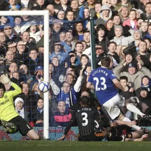 Determined Clash: Seamus Coleman's Thwarted Shot vs. Petr Cech (FA Cup Fourth Round, 2011) Determined Clash: Seamus Coleman's Thwarted Shot vs. Petr Cech (FA Cup Fourth Round, 2011)