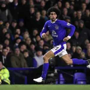 Determined Marouane Fellaini: Everton's Unyielding Performance Against Arsenal in the 1-1 Barclays Premier League Stalemate at Goodison Park (November 28, 2012)