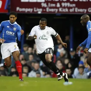 Determined Yakubu: Everton's Star Forward Faces Off Against Portsmouth's Defense, Barclays Premier League, 2007 Determined Yakubu: Everton's Star Forward Faces Off Against Portsmouth's Defense, Barclays Premier League, 2007