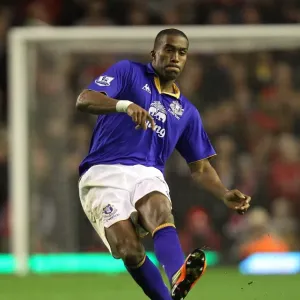 Distin at Anfield: Everton vs. Liverpool, Barclays Premier League (2012) Distin at Anfield: Everton vs. Liverpool, Barclays Premier League (2012)