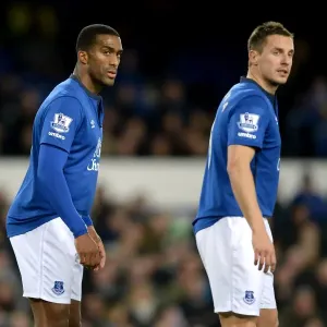 Distin and Jagielka in FA Cup Battle: Everton vs West Ham United at Goodison Park Distin and Jagielka in FA Cup Battle: Everton vs West Ham United at Goodison Park