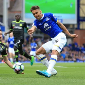 Dominic Calvert-Lewin's Shot: Everton vs. Chelsea at Goodison Park, Premier League