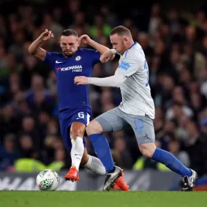 Drinkwater vs Rooney: Battle for the Ball in the Carabao Cup Fourth Round at Stamford Bridge (Chelsea vs Everton) Drinkwater vs Rooney: Battle for the Ball in the Carabao Cup Fourth Round at Stamford Bridge (Chelsea vs Everton)