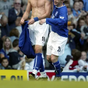 Duncan Ferguson's Triumphant Goal: Everton's Victory over Leeds United in the FA Barclaycard Premiership (September 28, 2003)