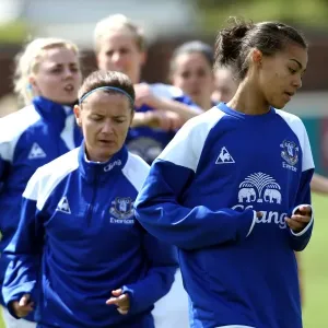 Easton and Whelan Prepare for Battle: Everton Ladies vs. Lincoln Ladies at Arriva Stadium Easton and Whelan Prepare for Battle: Everton Ladies vs. Lincoln Ladies at Arriva Stadium