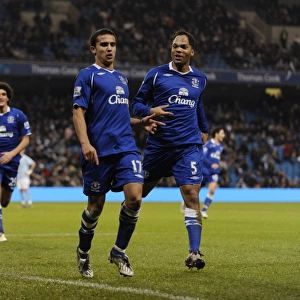 Euphoria Unleashed: Tim Cahill's Iconic Goal Celebration - Everton's Historic First Against Manchester City (08/09)