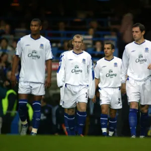 Everton come out for the second half