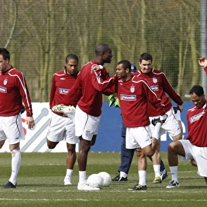 Everton FC: England Training Session - Rooney, Terry, Cole, Johnson, Downing, Lescott, and Upson