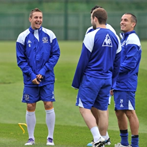 Everton FC: Jagielka in Training at Finch Farm - Barclays Premier League