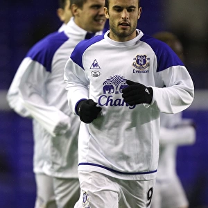 Everton FC: Landon Donovan Joins Team Warm-Up Ahead of Everton vs Bolton Wanderers (04 January 2012, Goodison Park)
