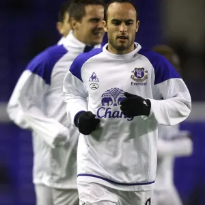 Everton FC: Landon Donovan Joins Team Warm-Up Ahead of Everton vs Bolton Wanderers (04 January 2012, Goodison Park)