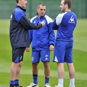 Everton FC: McFadden and Osman in Action at Finch Farm Training Ground Everton FC: McFadden and Osman in Action at Finch Farm Training Ground