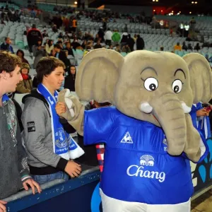 Everton FC's Chang the Elephant and Excited Fans at ANZ Stadium Everton FC's Chang the Elephant and Excited Fans at ANZ Stadium