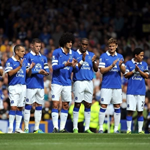 Everton Players Unite Before Premier League Showdown Against West Bromwich Albion at Goodison Park (August 24, 2013)