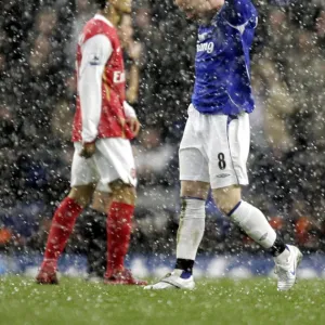 Everton v Arsenal - Andrew Johnson celebrates at the end of the game