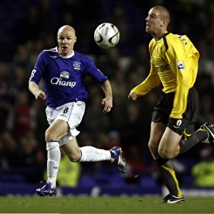 Everton v Arsenal Carling Cup Fourth Round Andrew Johnson and Arsenals Philippe Senderos