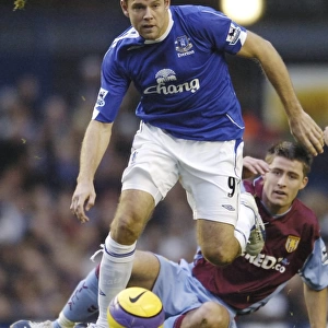 Everton v Aston Villa - 11 / 11 / 06 Evertons James Beattie and Aston Villas Gary Cahill