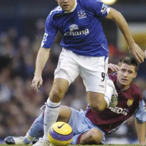 Everton v Aston Villa - 11 / 11 / 06 Evertons James Beattie and Aston Villas Gary Cahill