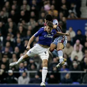 Everton v Aston Villa Evertons James Beattie in action against Aston Villas Liam Ridgewell Everton v Aston Villa Evertons James Beattie in action against Aston Villas Liam Ridgewell