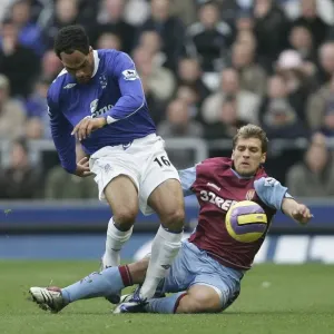 Everton v Aston Villa - Evertons Joleon Lescott and Aston Villas Stilian Petrov Everton v Aston Villa - Evertons Joleon Lescott and Aston Villas Stilian Petrov