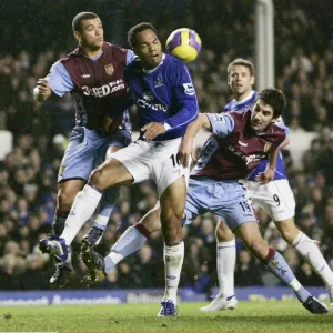 Everton v Aston Villa Joleon Lescott in action with Aston Villas Wilfred Bouma Everton v Aston Villa Joleon Lescott in action with Aston Villas Wilfred Bouma