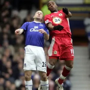 Everton v Blackburn Rovers Benni McCarthy and Lee Carsley in action Everton v Blackburn Rovers Benni McCarthy and Lee Carsley in action