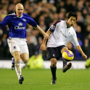 Everton v Bolton Idan Tal and Evertons Andrew Johnson