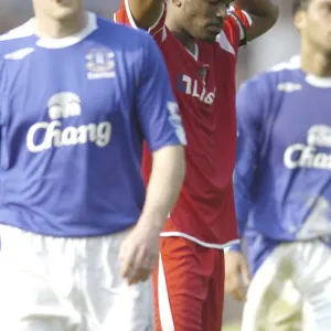 Everton v Charlton Athletic Darren Bent at the end dejected